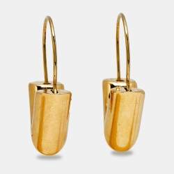 Pre Owned Louis Vuitton Essential V Gold Tone Earrings