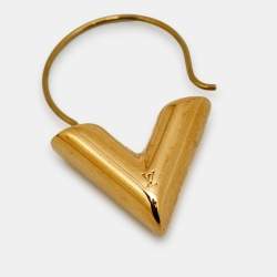 Pre Owned Louis Vuitton Essential V Gold Tone Earrings