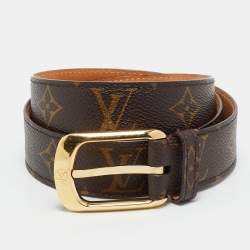 Pre Owned Louis Vuitton 85 CM Buckle Belt Monogram Canvas