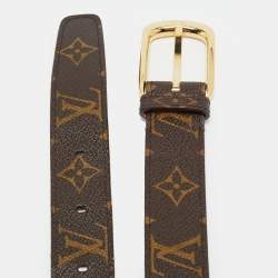 Pre Owned Louis Vuitton 85 CM Buckle Belt Monogram Canvas