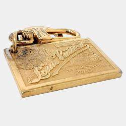 Pre Owned Louis Vuitton Gold Tone Key Ring and Bag charm