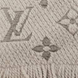 Pre Owned وشاح لوي فيتون صوف رمادي شعار إنتارسيا