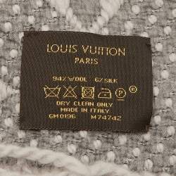 Pre Owned وشاح لوي فيتون صوف رمادي شعار إنتارسيا