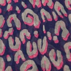 مملوكة مسبقًا Louis Vuitton Pink/Blue Leopard Graffiti Print Cashmere & Silk Scarf
