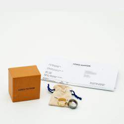 Pre Owned Louis Vuitton LV Instinct Gold Tone/Gunmetal Tone Set of 2 Ring Size 62