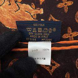 مملوكة مسبقًا Louis Vuitton Carre Catogram Size 90 Brown/Orange Silk