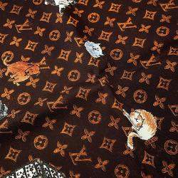 مملوكة مسبقًا Louis Vuitton Carre Catogram Size 90 Brown/Orange Silk