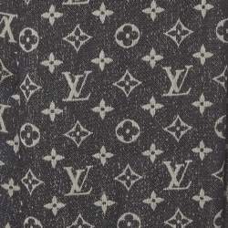 Pre Owned Louis Vuitton Grey Monogram Jacquard Denim Shawl