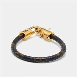 Pre Owned Louis Vuitton  Luck It Monogram Canvas Gold Tone Bracelet