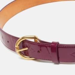 Pre Owned Louis Vuitton 80CM Buckle Belt Violette Monogram Vernis Leather