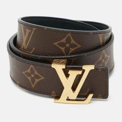 Pre Owned Louis Vuitton LV Initiales 75 CM Reversible Buckle Belt Monogram Canvas