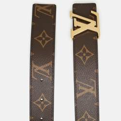 Pre Owned Louis Vuitton LV Initiales 75 CM Reversible Buckle Belt Monogram Canvas
