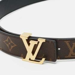 Pre Owned Louis Vuitton LV Initiales 75 CM Reversible Buckle Belt Monogram Canvas