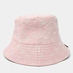 Pre Owned Louis Vuitton Denim Pink Reversible Bucket Hat