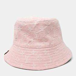 Pre Owned Louis Vuitton Denim Pink Reversible Bucket Hat
