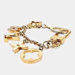 Pre Owned Louis Vuitton Gold Fleur de Monogram Bag Charm