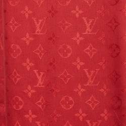 Pre Owned وشاح لوي فيتون حرير ممزوج مونوغرامي أحمر مع شرابات