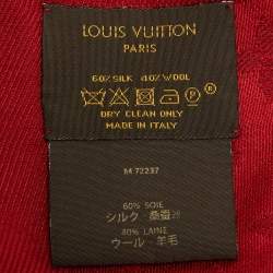 Pre Owned وشاح لوي فيتون حرير ممزوج مونوغرامي أحمر مع شرابات