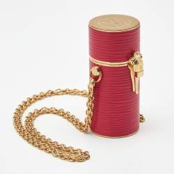 مملوكة مسبقًا Louis Vuitton Fuschia Epi Leather Lipstick Case on Chain 