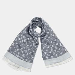 Pre Owned Louis Vuitton Black/Grey Monogram Square Scarf