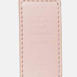 Pre Owned Louis Vuitton LV Initiales 80CM Belt Rose Poudre Damier Azur Canvas