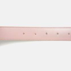 Pre Owned Louis Vuitton LV Initiales 80CM Belt Rose Poudre Damier Azur Canvas
