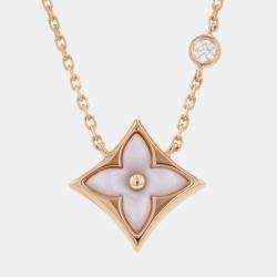 Pre Owned Louis Vuitton Star Blossom BB Pendant Q93612 18K Pink Gold