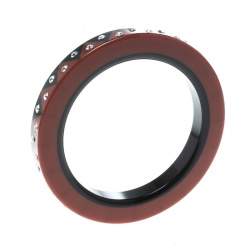 مملوكة مسبقًا Louis Vuitton Black & Red Resin Crystal Zig Zag Wide Bangle Bracelet