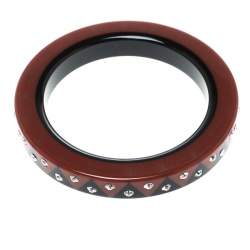 مملوكة مسبقًا Louis Vuitton Black & Red Resin Crystal Zig Zag Wide Bangle Bracelet
