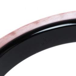 مملوكة مسبقًا Louis Vuitton Black & Red Resin Crystal Zig Zag Wide Bangle Bracelet