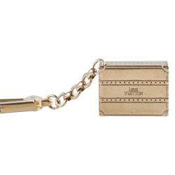 Pre Owned دلاية حقيبة/ ميدالية لوي فيتون ذهبية اللون حلية منقوشة