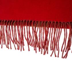 مملوكة مسبقًا Louis Vuitton Red and Camel Cashmere Fringe Trim Baroda Scarf