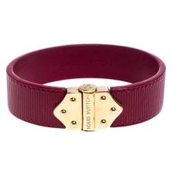 Pre Owned Louis Vuitton Indian Rose Epi Leather Spirit Bracelet 17CM