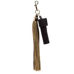 مملوكة مسبقًا دلاية حقيبة لوي فيتون شراريب جلد وقماش بنية وذهبية ميتاليك