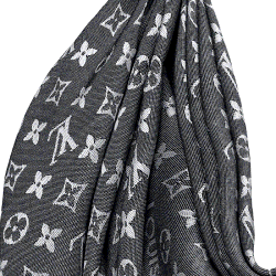 مملوكة مسبقًا Louis Vuitton Black Monogram Denim Shawl