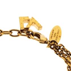 Louis Vuitton Faux Pearl Charm Gold Tone Chain Link Bracelet Louis Vuitton | TLC