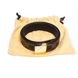Pre Owned Louis Vuitton Damier Ebene Canvas Logo Buckle Belt 100CM