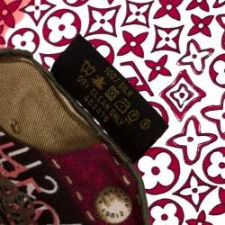 Pre Owned Louis Vuitton Burgundy Ombre Monogram Map Silk Square Scarf