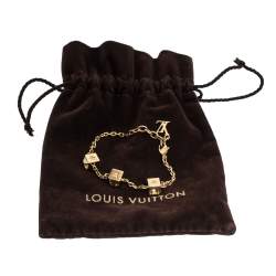 مملوكة مسبقًا Louis Vuitton Gamble Crystal Gold Tone Bracelet 