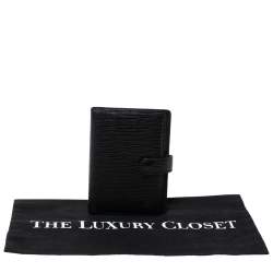Pre Owned Louis Vuitton Black Epi Leather Medium Ring Agenda Cover 