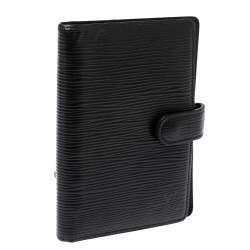 Pre Owned Louis Vuitton Black Epi Leather Medium Ring Agenda Cover 