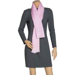 Pre Owned Louis Vuitton Rose Ballerina Monogram Shawl 