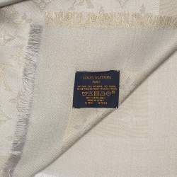 Pre Owned Louis Vuitton Gold and Grey Monogram Shine Shawl