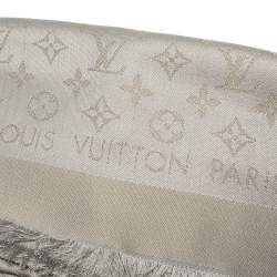 Pre Owned Louis Vuitton Gold and Grey Monogram Shine Shawl