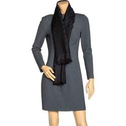Pre Owned Louis Vuitton Black Monogram Silk and Wool Shawl