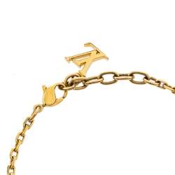 مملوكة مسبقًا Louis Vuitton Gamble Crystal Gold Tone Bracelet 