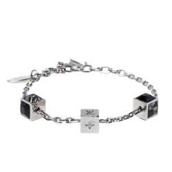 Louis Vuitton Silver Tone Gamble Crystal Bracelet Louis Vuitton
