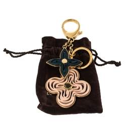Pre Owned Louis Vuitton Multi Color Resin Gold Tone Naif Key Holder & Bag Charm