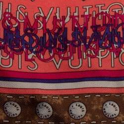 Pre Owned Louis Vuitton Purple & Pink Ombre Monogram Silk Bandeau Scarf