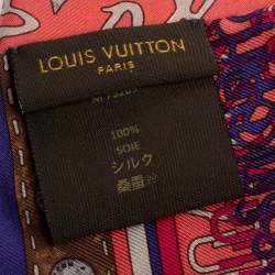 Pre Owned Louis Vuitton Purple & Pink Ombre Monogram Silk Bandeau Scarf
